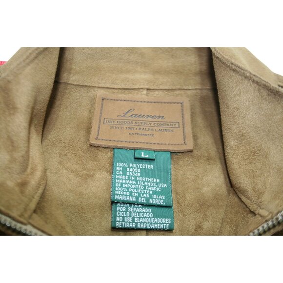 Ralph Lauren Dry Goods Faux Suede Safari Vest Womens Large Brown Western Boho - Picture 3 of 6